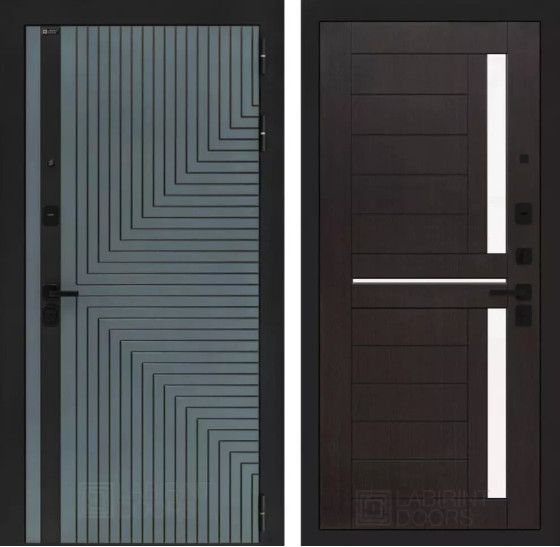 Входная дверь CREDOR 02 - Венге, стекло белое | Фрезерованная МДФ панель 10 мм, цвет 