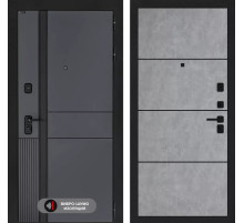 Входная дверь EVOLAB 25 - Бетон светлый, черный молдинг