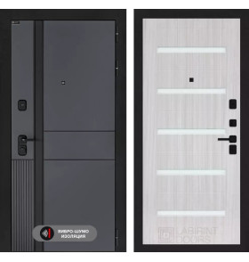 Входная дверь EVOLAB 01 - Сандал белый, стекло белое