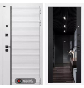 Входная дверь ROYAL с Зеркалом тонированным Максимум - Черный кварц