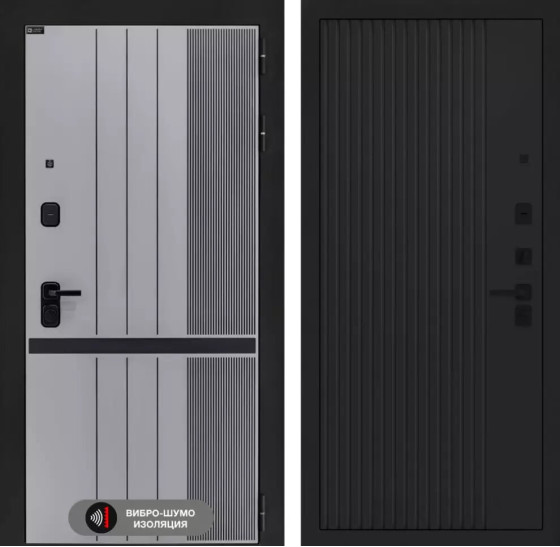 Входная дверь SKYLAB 29 - Черный кварц | Фрезерованная МДФ панель 10 мм, цвет 