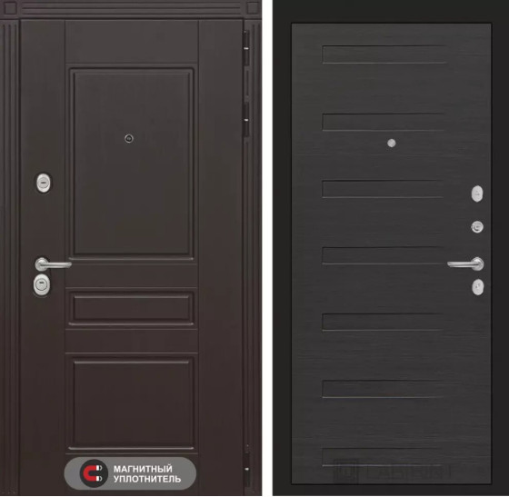 Входная дверь Мегаполис 14 - Эковенге | Декоративная MDF панель 10 мм с фрезерованным наличником, цвет 