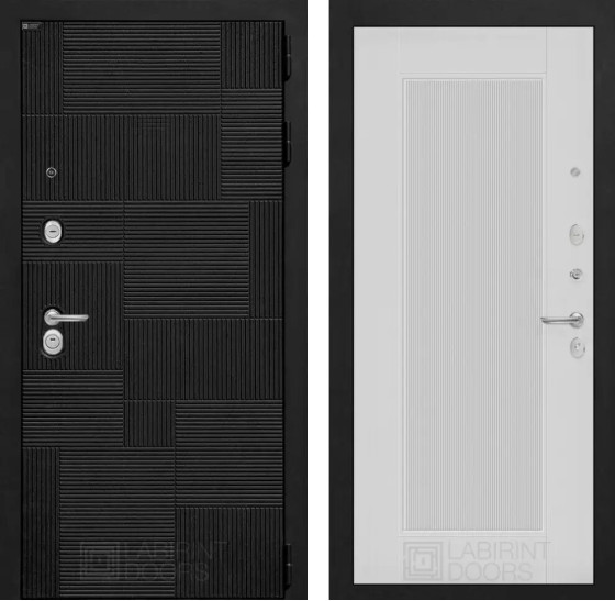 Входная дверь PAZL 30 - Белый рельеф софт | Современная MDF панель 10 мм, цвет 