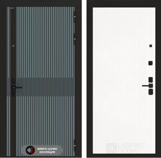 Входная дверь ISSIDA 07 - Белое дерево | Фрезерованная МДФ панель 10 мм, цвет 