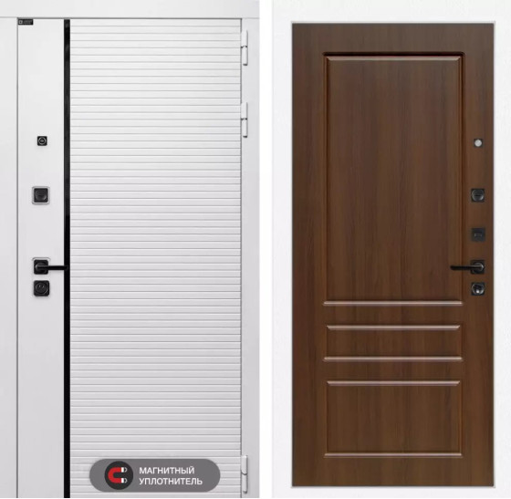 Входная дверь ROYAL 03 - Орех бренди | Современная MDF панель 10 мм с наличником, цвет 