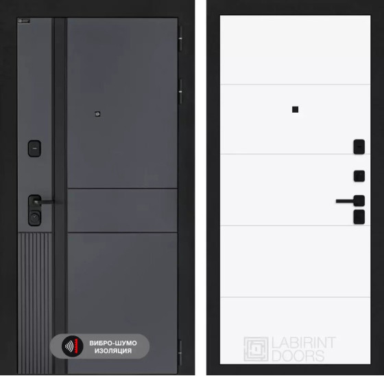 Входная дверь EVOLAB 13 - Белый софт | Фрезерованная МДФ панель 10 мм, цвет 