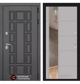 Входная дверь Нью-Йорк с Зеркалом 19 - Грей софт