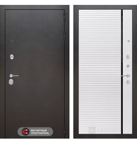 Входная дверь SILVER 22 - Белый софт, черная вставка