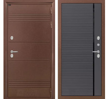 Входная дверь Термо Лайт 22 - Графит софт, черный молдинг