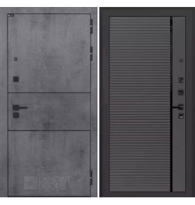 Входная дверь INFINITY 22 - Графит софт, черная вставка