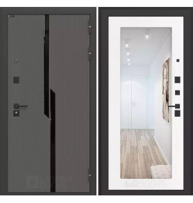 Входная дверь CARBON с Зеркалом 18 - Белое дерево