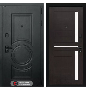 Входная дверь GRAND 02 - Венге, стекло белое