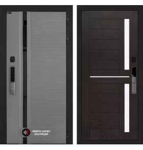 Входная дверь Пиано Смарт 2.0 панель 02 - Венге, стекло белое