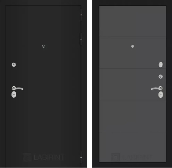 Входная дверь CLASSIC шагрень черная 13 - Графит софт | Металл с практичным покрытием 