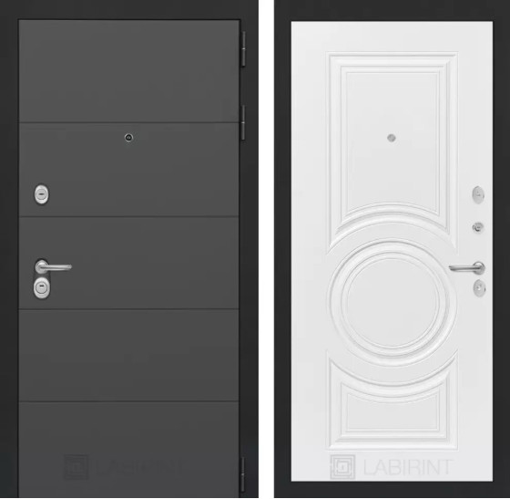 Входная дверь ART 23 - Белый софт | Современная декоративная MDF панель 10 мм, цвет 