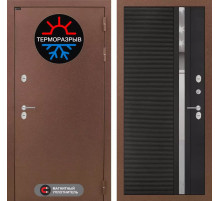 Входная дверь Термо Магнит 31 - Черный кварц, зеркальная вставка с тонировкой