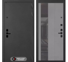 Входная дверь ACUSTICLAB с Зеркалом 32 тонированным - Серый рельеф софт