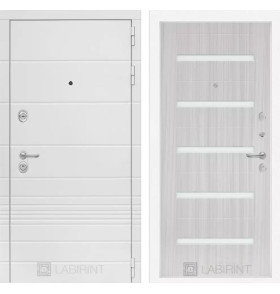 Входная дверь Трендо 01 - Сандал белый, стекло белое