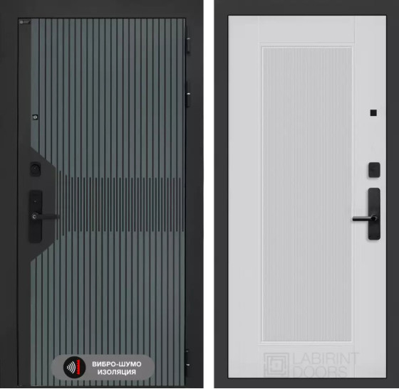 Входная дверь Смартлаб 30 - Белый рельеф софт | Фрезерованная МДФ панель 10 мм, цвет 