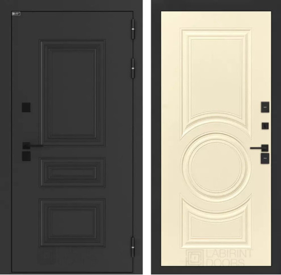 Входная дверь Аляска Лайт 23 - Шампань софт | Металлическая отделка методом давления на полотне