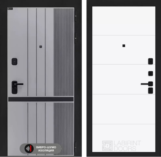 Входная дверь SKYLAB 13 - Белый софт | Фрезерованная МДФ панель 10 мм, цвет 