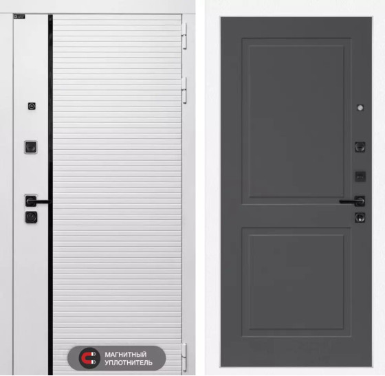 Входная дверь ROYAL 11 - Графит софт | Современная MDF панель 10 мм с наличником, цвет 