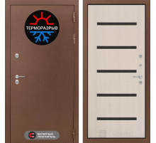 Входная дверь Термо Магнит 01 - Беленый дуб, стекло черное