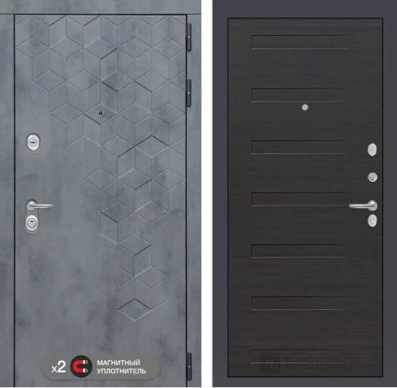 Входная дверь Бетон 14 - Эковенге | Современная декоративная MDF панель 10 мм с наличником, цвет 