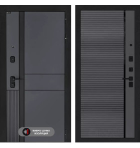 Входная дверь EVOLAB 22 - Графит софт, черная вставка