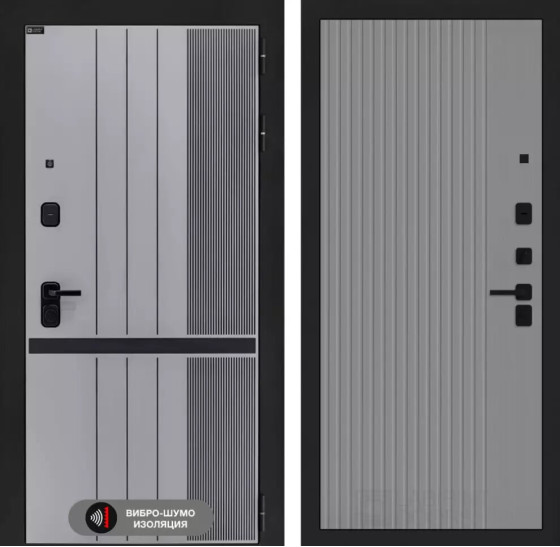 Входная дверь SKYLAB 29 - Серый рельеф софт | Фрезерованная МДФ панель 10 мм, цвет 