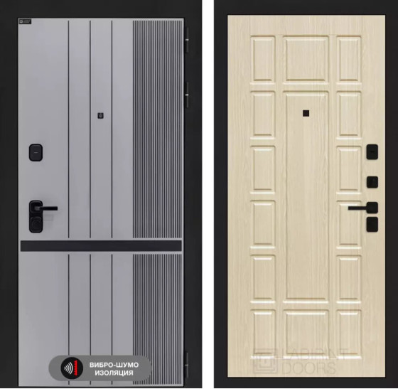 Входная дверь SKYLAB 12 - Беленый дуб | Фрезерованная МДФ панель 10 мм, цвет 