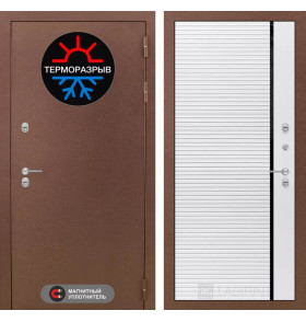 Входная дверь Термо Магнит 22 - Белый софт, черная вставка