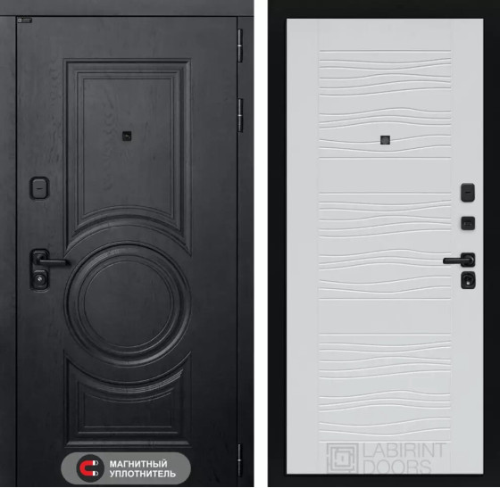 Входная дверь GRAND 06 - Белое дерево | Стильная декоративная MDF панель 16 мм с наличником, цвет 