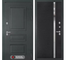 Входная дверь Атлантик 31 - Черный кварц, зеркальная вставка с тонировкой