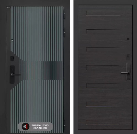 Входная дверь Смартлаб 14 - Эковенге горизонтальный | Фрезерованная МДФ панель 10 мм, цвет 