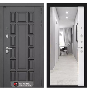 Входная дверь Нью-Йорк с зеркалом Панорама - Белый софт