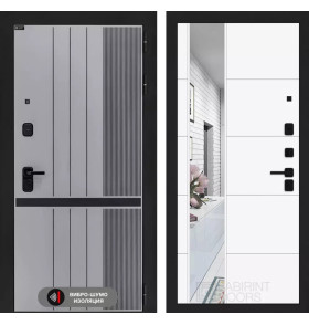 Входная дверь SKYLAB с зеркалом 19 - Белый софт