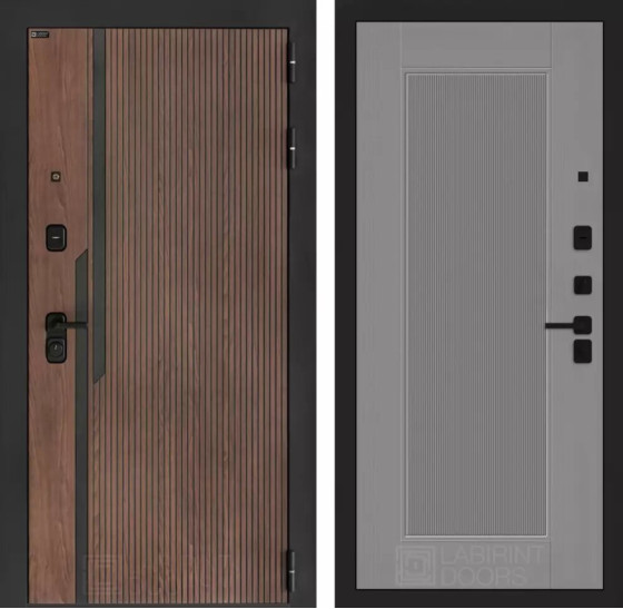 Входная дверь KARMINA 30 - Серый рельеф софт | Фрезерованная МДФ панель 10 мм, цвет 