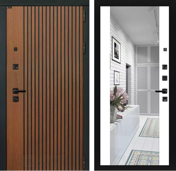 Входная дверь STORM с Зеркалом Максимум - Белый софт | Декоративная МДФ панель 10 мм в цвете 