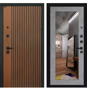 Входная дверь STORM с Зеркалом 18 - Бетон светлый