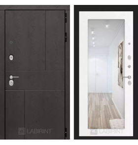 Входная дверь URBAN с Зеркалом 18 - Белое дерево