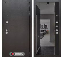 Входная дверь SILVER с зеркалом Панорама с тонировкой - Черный кварц