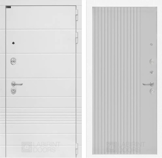 Входная дверь Трендо 29 - Белый рельеф софт | Декоративная MDF панель 10 мм с фрезерованным наличником, цвет 