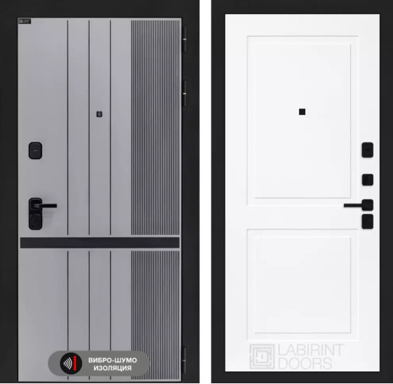 Входная дверь SKYLAB 11 - Белый софт | Фрезерованная МДФ панель 10 мм, цвет 