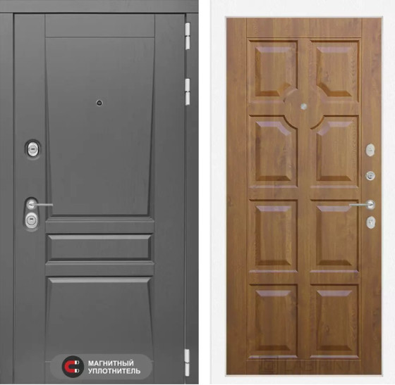 Входная дверь Платинум 17 - Золотой дуб | Декоративная MDF панель 16 мм с наличником, цвет 