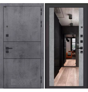 Входная дверь INFINITY с Зеркалом Максимум - Бетон светлый