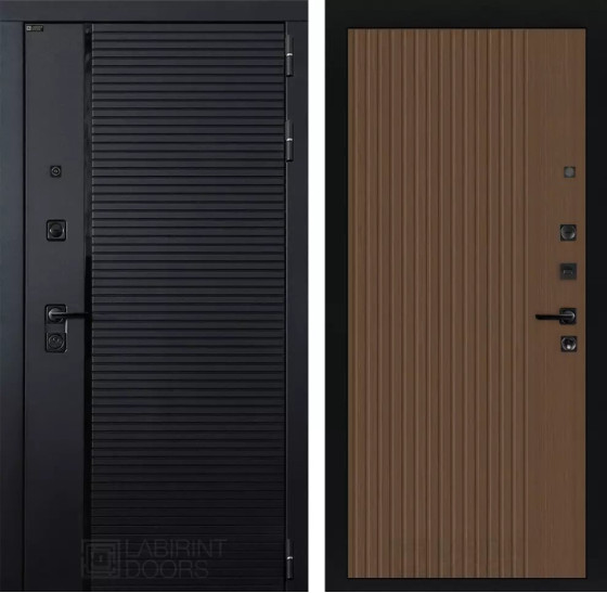 Входная дверь PIANO 29 - Дуб кантри темный | Декоративная MDF панель 10 мм с наличниками, цвет 