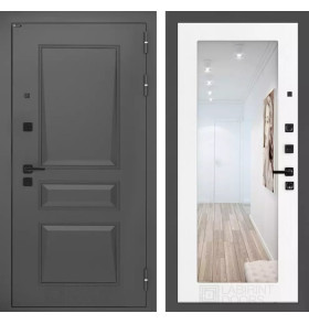 Входная дверь Орлеан с Зеркалом 18 - Белое дерево