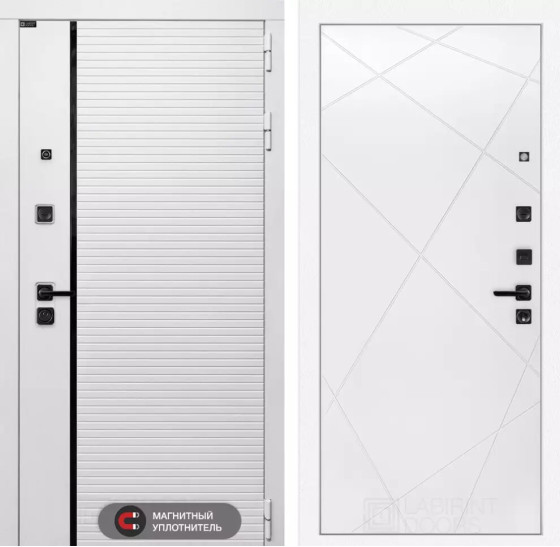 Входная дверь ROYAL 24 - Белый софт | Современная MDF панель 10 мм с наличником, цвет 