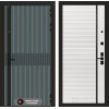 Входная дверь ISSIDA 22 - Белый софт, черная вставка | Фрезерованная МДФ панель 10 мм, цвет 